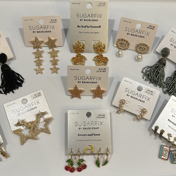 SUGARFIX by BaubleBar Set of 11 Assorted Earrings- Nickel Free - Picture 4 of 6